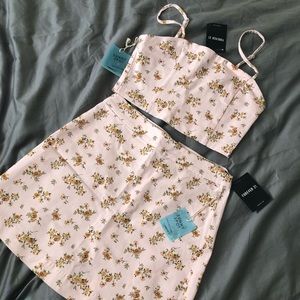 Pink floral skirt set